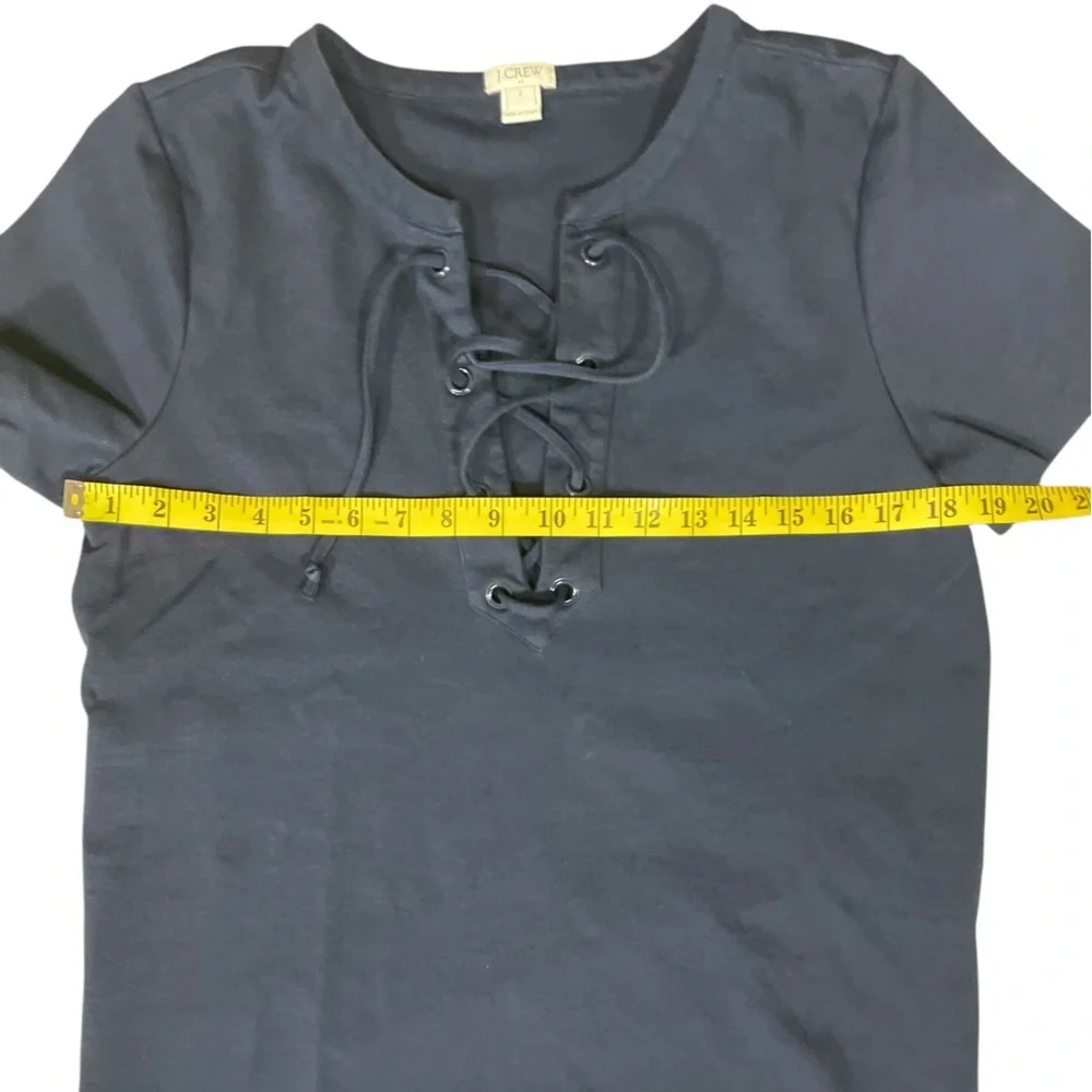 J. Crew Navy Lace-Up Short Sleeve Tee (G-1)